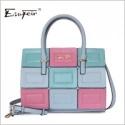 ESUFEIR 2016 Fashion Panelled Leather Women Handbag Multicolor 