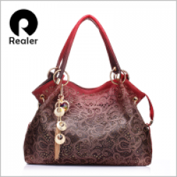 Realer brand women bag hollow out ombre handbag floral 